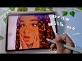 (iPad) Draw with me ✎  :girl with braids 🌱💕☁️