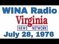 Virginia Network News on WINA Charlottesville, July 28, 1976