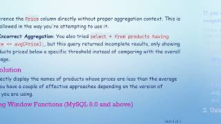 Solving MySQL Error Error Code: 1054 with Average Price Comparisons