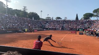 Fognini gets Pietrangeli’s crowd Wild vs Kecmanovic - ATP1000 Rome Court Level View 2023
