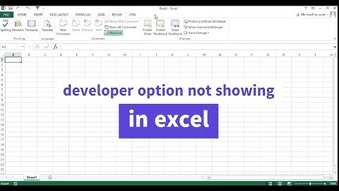 Developer Option not showing in excel - Quick Solution