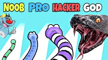 NOOB vs PRO vs HACKER vs GOD | IN Colorfull SNAKE | WITH Oggy and Jack | Funny Gameplay | Games