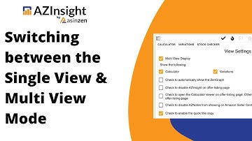 How to switch between the single view mode and multi view mode in AZInsight