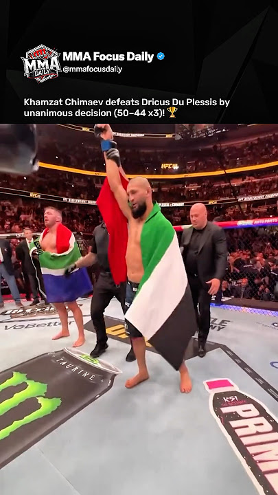 DOMINANT! Khamzat Chimaev beats Du Plessis by unanimous decision (50–44 x3) 🔥