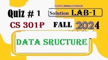 cs 301P quiz 1 solution fall 2024|cs301P quiz 1 solution fall 2024