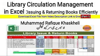 How to Create Library Circulation In Excel || Issue and Return Books in Excel & fine #infomrk #excel