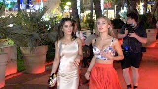 Kimberley Garner walking on the Croisette in Cannes with a friend