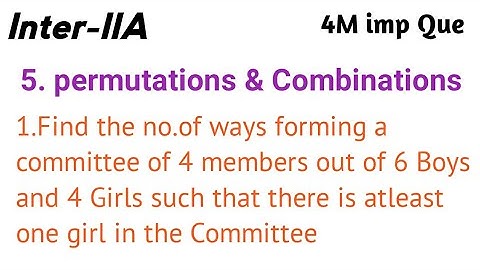 inter-IIA Maths||5.permutations & Combinations||Ap & Ts 4M important Questions||inter 2nd year maths
