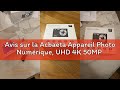 Avis sur la Acbaeta Appareil Photo Numérique, UHD 4K 50MP Autofocus Digital Camera avec Carte SD 3