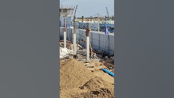 Setting Up Column Forms on a Construction Site (Structural Building)