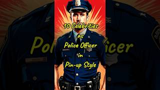10 Celebrities as Police Officer in Pinup Style