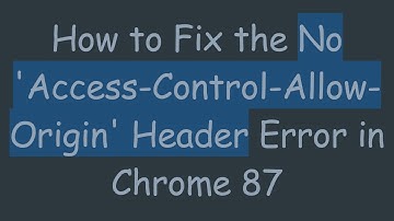 How to Fix the No 