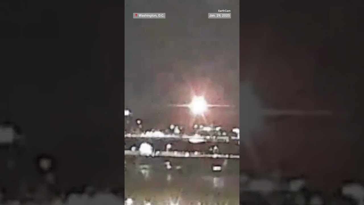 Explosion seen over Potomac River as passenger jet collides with Army helicopter
