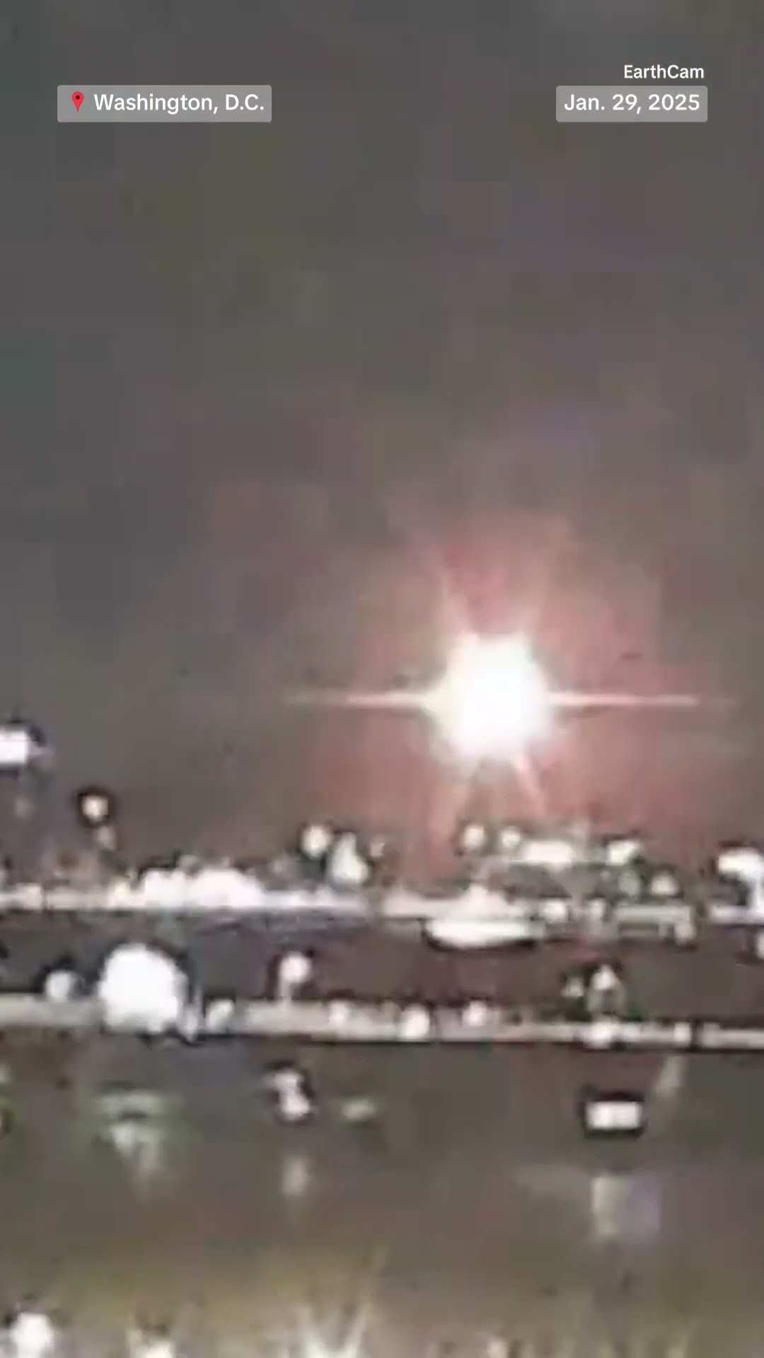 Explosion seen over Potomac River as passenger jet collides with Army helicopter