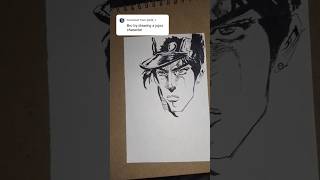 Manga Drawing of Jotaro from jojo bizarre adventures