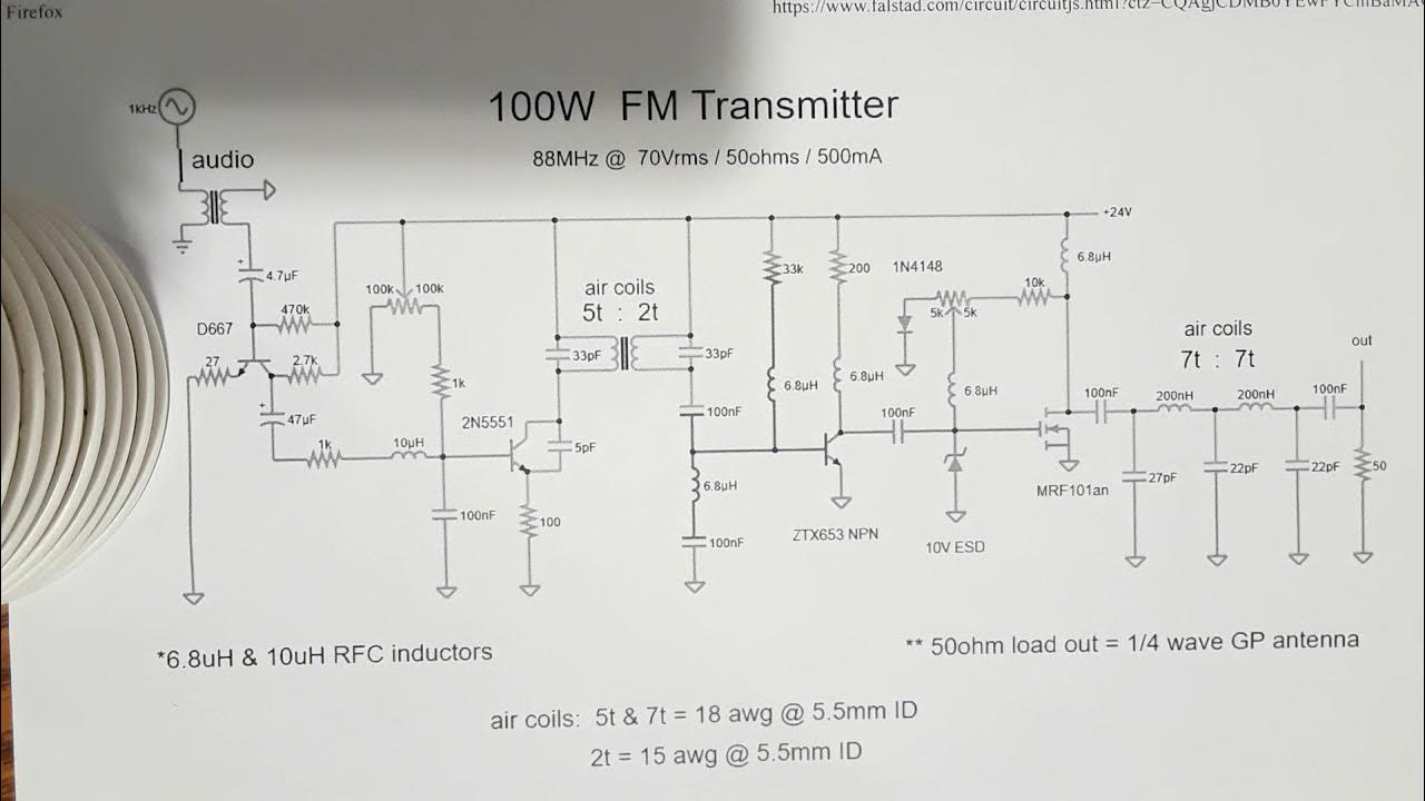 Oraal fiets Chemie 100w FM Transmitter schematic diagram - YouTube
