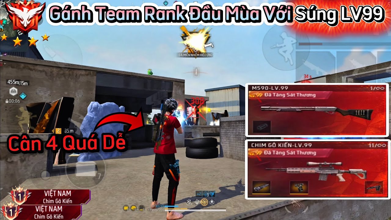 [Free Fire] Top Sever VN Ghép Kênh Thế Giới Gánh "Leo Rank Đầu Mùa Với Súng Lv99" Và Cái Kết !