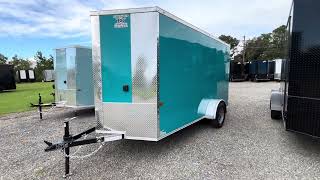 Rock Solid Upgraded 6x12 SA Starter Concession in new Water Blue with Finished Ceiling/Walls & more! Plum Crazy Purple Rock Solid 6x12 Sa Starter Concession Trailer
