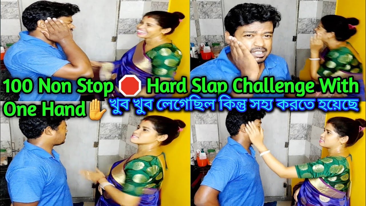 100 Non-Stop Hard Slap Challenge With One Hand One Cheek.. 