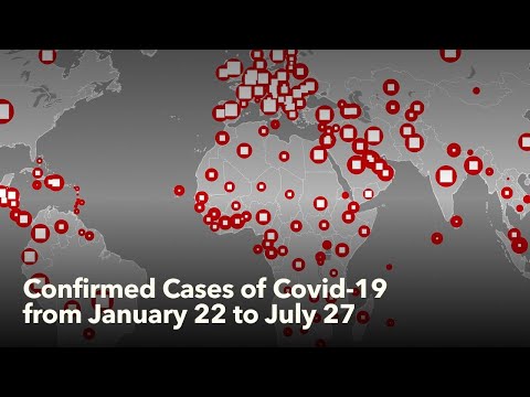 Animated Maps: Confirmed Cases Of COVID-19 From January 22 To July 27 (4K)