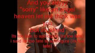 Video thumbnail of "Kris Allen- Apologize- Lyrics"