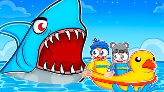 FUGA DO TUBARÃO NO BARCO DE PATO DO ROBLOX SHARK BITE - Brancoala Games