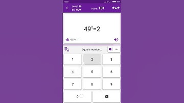 Math Tricks - Training mode - square numbers between 40 and 49 - level 029 (Number Keyboard)