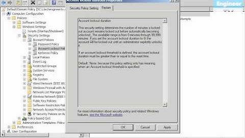 Configure Account Lockout Policy via GPO in ADDS - Windows Server 2008