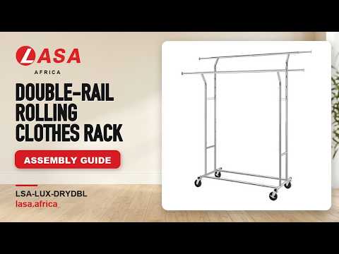 Double-Rail Heavy-Duty Rolling Clothes Rack, Chrome – Assembly