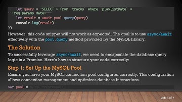 Properly Using async/await for Database Queries in JavaScript