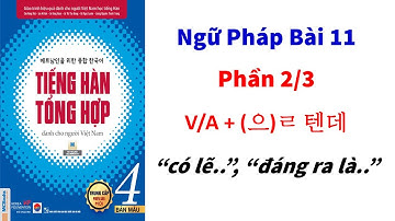 [Bài 11 - Phần 2/3] Ngữ pháp tiếng hàn tổng hợp trung cấp 4 [V/A + (으)ㄹ 텐데] | HQSR