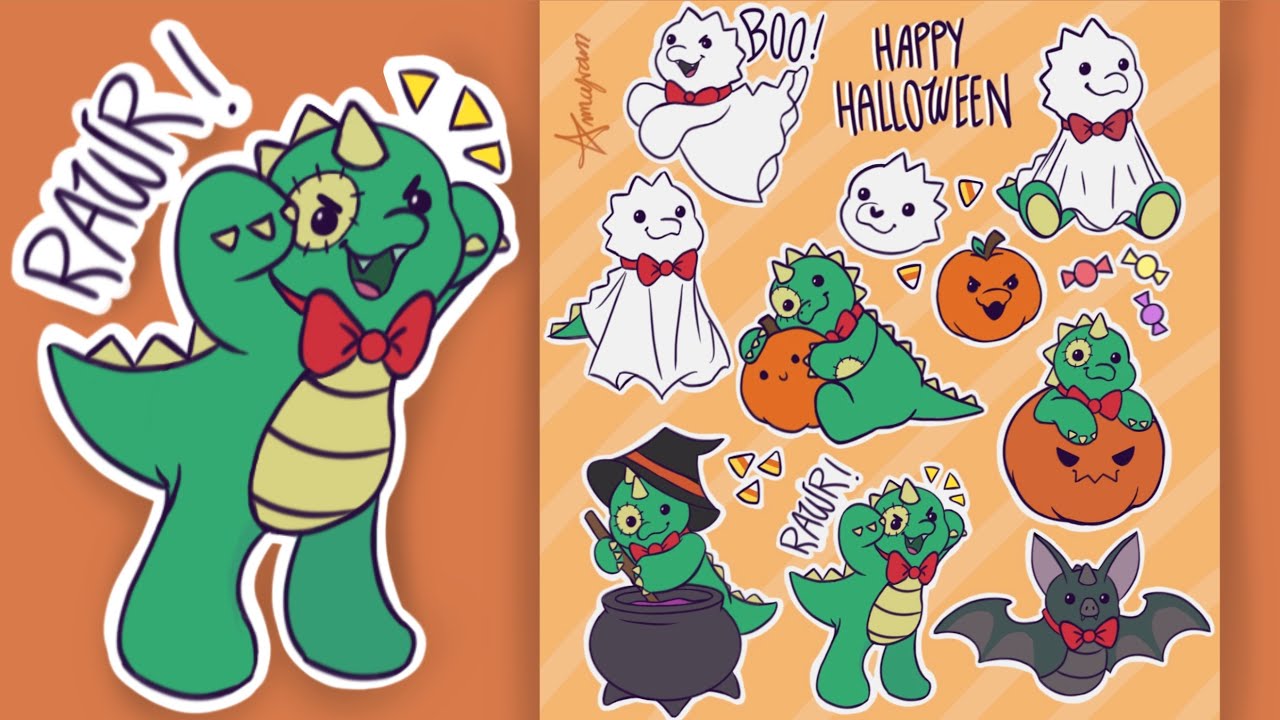 Coco 🐊 Halloween Stickers (OC) - [SpeedPaint] - YouTube