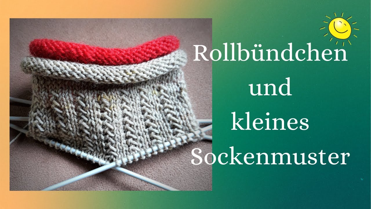 Rollbündchen und kleines Sockenmuster