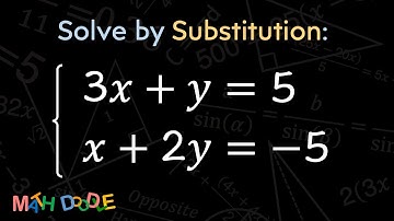 [Bite-Size Guide] Solve the System of Linear Equations by Substitution: 3𝑥 + 𝑦 = 5 and 𝑥 + 2𝑦 = –5