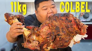 A 500-catty fat man eats 11 catty of beef leg, so satisfying ! #Fat Monkey