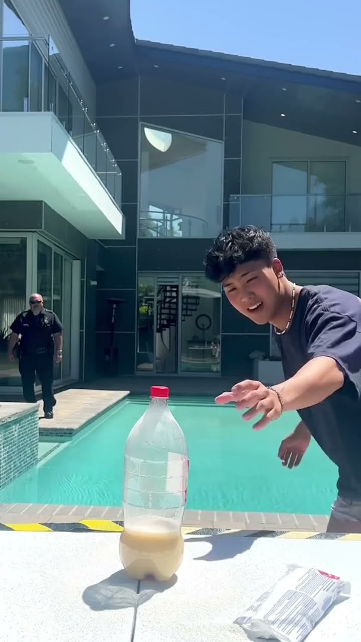 Coke Bottle Science Experiment With A Cop!!