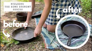 Cast Iron & Homemaking. How to Season & Clean! Building Your Home Economy.