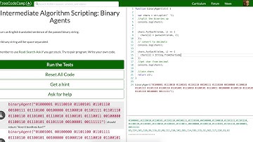 Lets play Free code camp: Intermediate Algorithm Scripting: Binary Agents