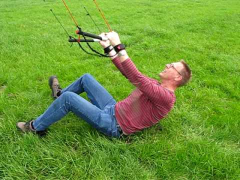 Jan-Joost met de Peter Lynn Twister II in het veld...