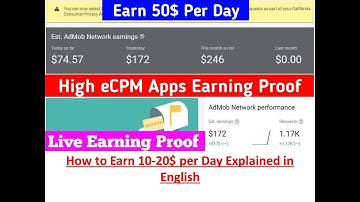 How to Earn 10-20$ per Day Explained in ENGLISH || admob or unity ads earning ||