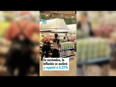 En noviembre, la inflación se aceleró y repuntó a 4.32%