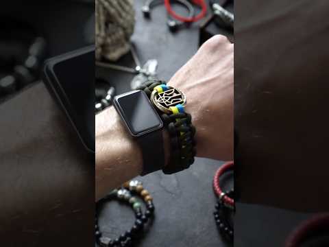 Патріотичний військовий чоловічий браслет з паракорду STRONG з прапором і гербом, відео 1