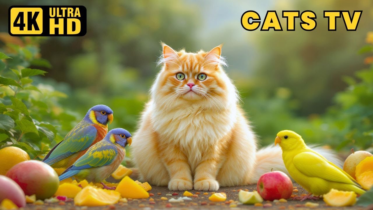 Whimsical Bird World for Cats 😻🦜💫 A Soothing Fantasy Garden to Comfort Your Cat