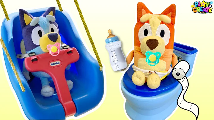 Bluey Toys - Bluey & Bingo - Let's Take Car of Baby Bluey & Potty Training!