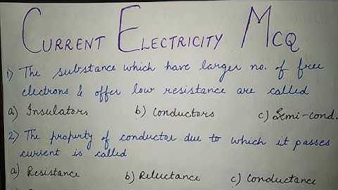 CURRENT ELECTRICITY ~ Part-1| MCQ ANSWER | CLASS 12 PHYSICS