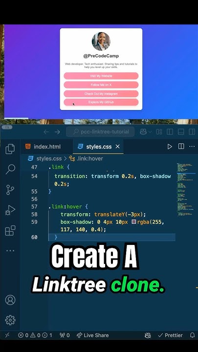 Build a Linktree Clone in 3 Minutes with HTML & CSS - YouTube