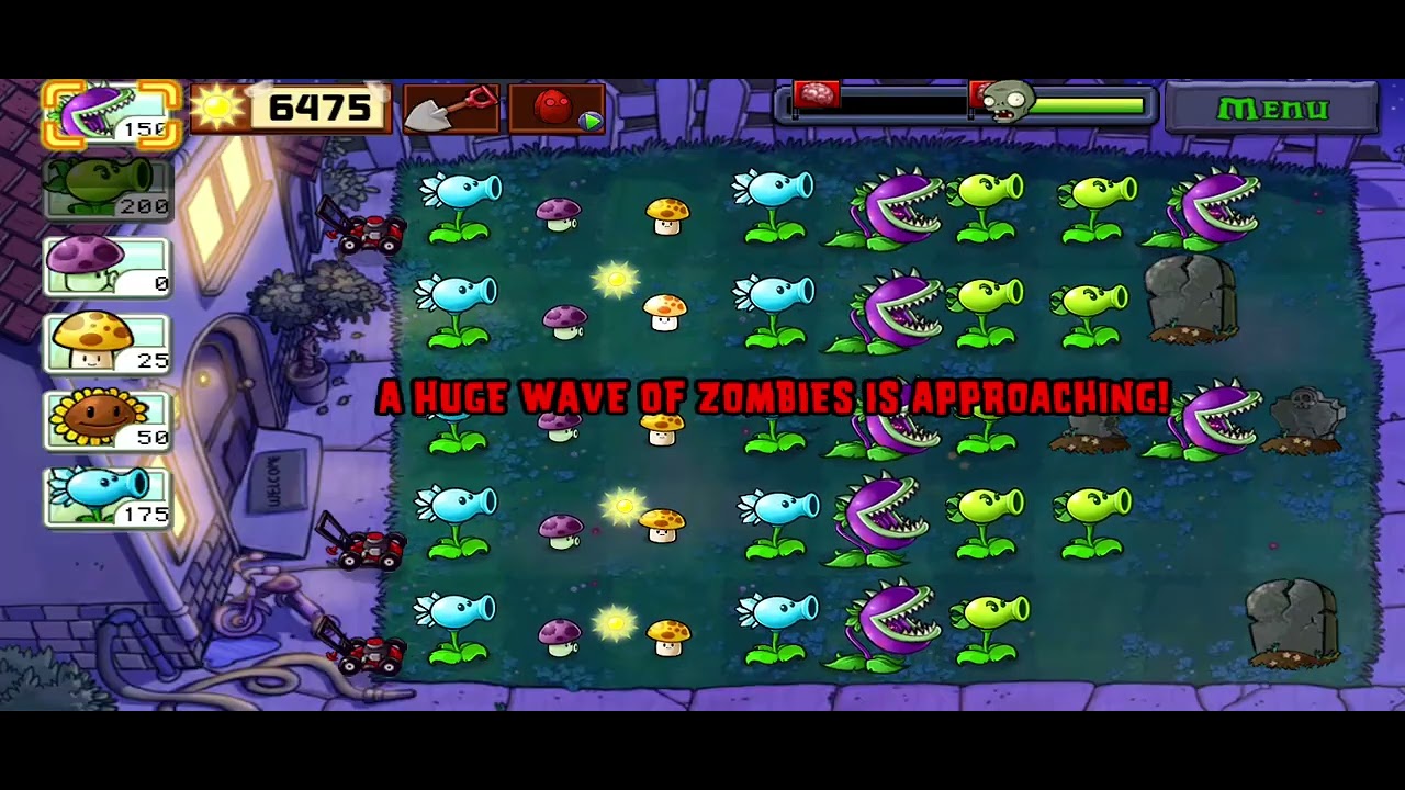 Fume-mushroom plants vs zombie 🧟‍♀️ #zombie #plantsvszombies #gaming 