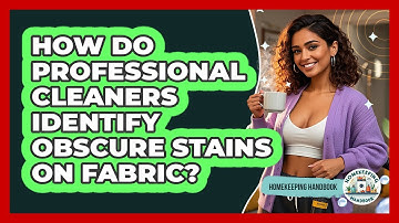 How Do Professional Cleaners Identify Obscure Stains On Fabric? - Homekeeping Handbook