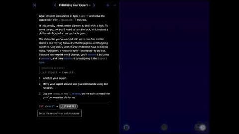 Initializing Your Expert on Swift Playgrounds