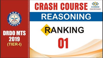 DRDO MTS - Crash Course - Reasoning Class - 1 (Ranking Part-1) By Ravi Sir